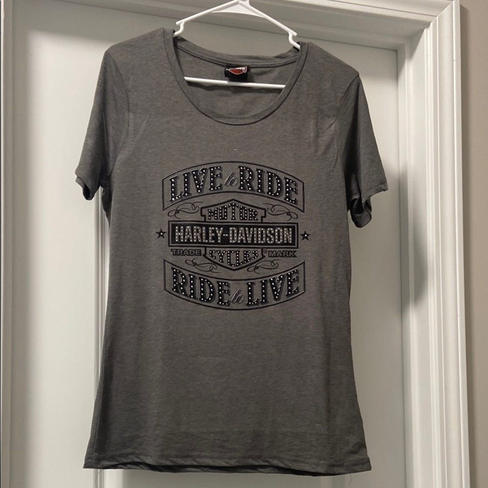 Harley-Davidson Gray Graphic T-Shirt + St Thomas US Virgin Islands